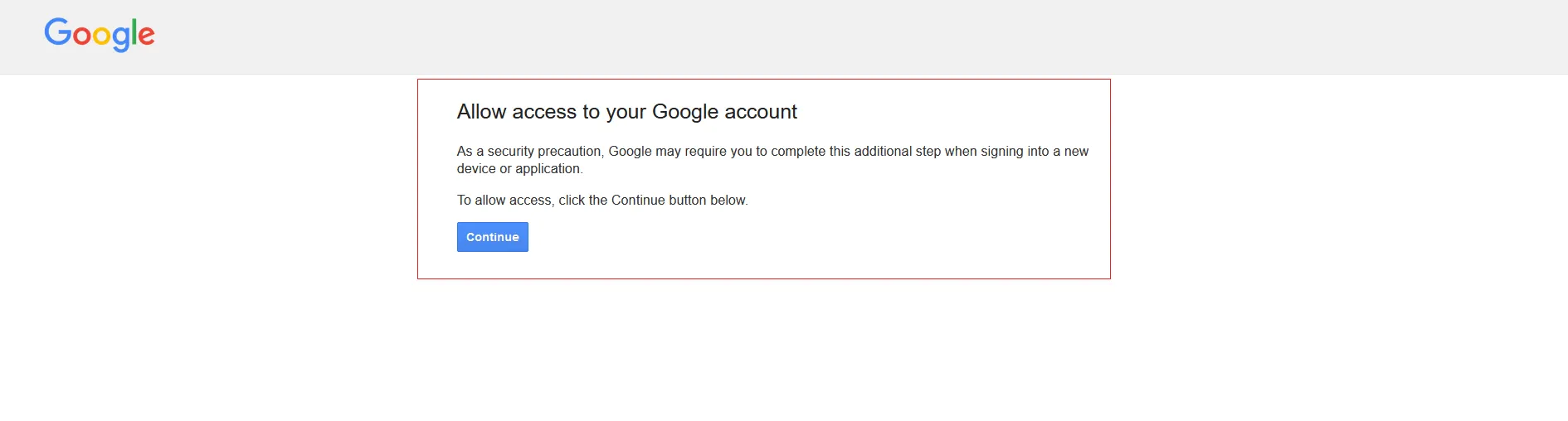 Unlock Display Captcha page in Google Account