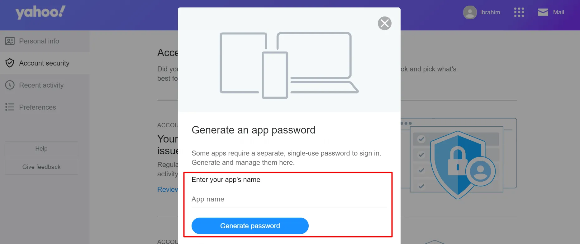 Naming Yahoo app password for Fluent SMTP
