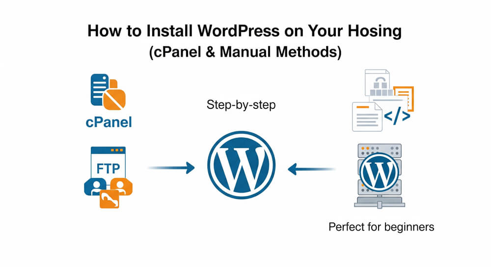 Featured image for How to Install WordPress on Your Hosting (cPanel & Manual Methods)