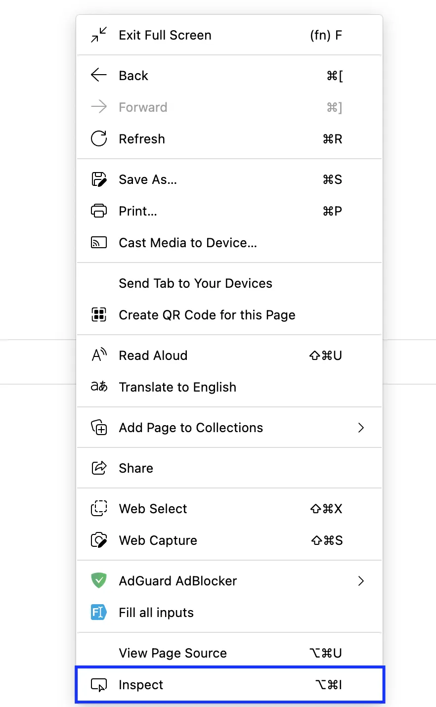 Open Developer Tools in browser